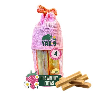 Strawberry Yak Chew Dog Treat, Small, 1 count