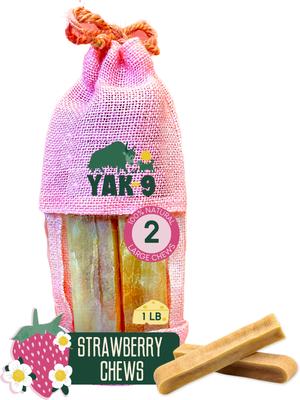 Strawberry Yak Chew Dog Treat, Large, 1 count