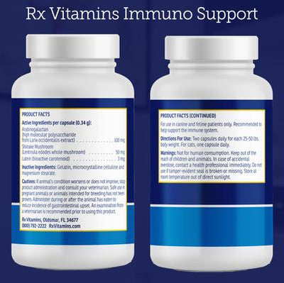 Cápsulas Immuno, suplemento inmunológico para perros y gatos, 60 cápsulas