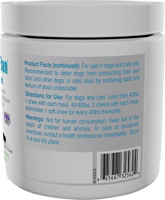 CoproBan Roast Beef Flavored Coprophagia Dog Deterrent Soft Chew Cat Supplement, 40 count