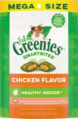 Feline SmartBites Healthy Indoor Natural Chicken Flavor Soft & Crunchy Adult Cat Treats, 16-oz tub
