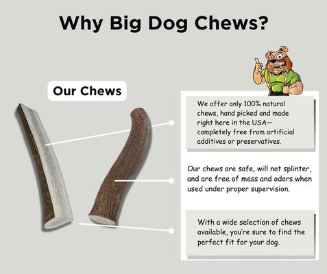 4 to 6-inch Deer & Elk Antler Dog Chews, 6 count