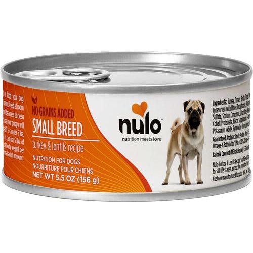 Nulo, Paté Small Breed, alimento húmedo sin granos para perros de raza pequeña, varios sabores, 156 g × 24 latas