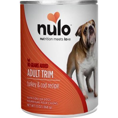 Nulo, FreeStyle Paté Adult Trim Turkey & Cod, Pavo + Bacalao con L-Carnitina para Control de Peso, Sin Granos, Perros Adultos, 369 g × 12 latas