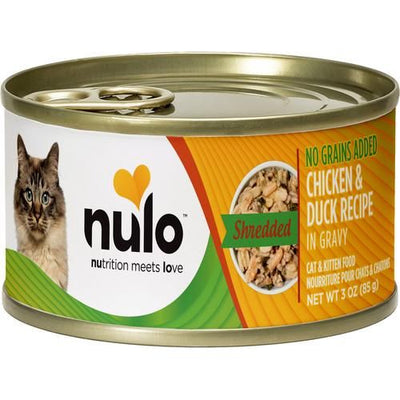 Nulo, FreeStyle Shredded Chicken & Duck, Pollo + Pato Desmenuzados en Salsa, Sin Granos, Gatos y Gatitos, 85 g × 24 latas