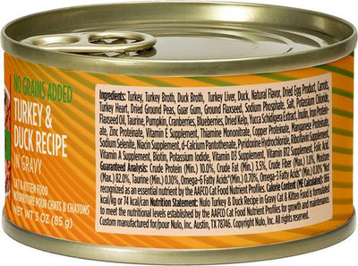 Minced Turkey & Duck in Gravy Grain-Free Canned Cat & Kitten Food, 3-oz, case of 24
