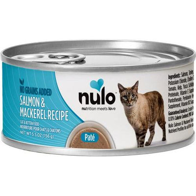 Nulo, FreeStyle Paté Salmon & Mackerel, Salmón + Caballa, Sin Granos, Gatos y Gatitos, 156 g × 24 / 354 g × 12 latas