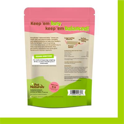 BusyButter Balanced Belly Pumpkin & Probiotic Peanut Butter Flavored Dog Chews, Medium/Large, 4 count