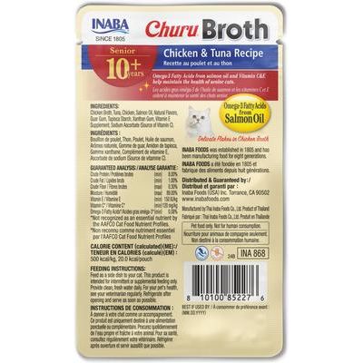 Churu - Golosinas para lamer con caldo de pollo y atún para gatos mayores de 10 años, bolsa de 1.4 oz, 12 unidades