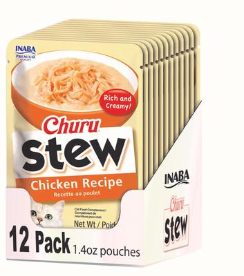 Churu Stew Chicken Recipe Grain-Free Lickable Cat Treats, 1.4-oz pouch