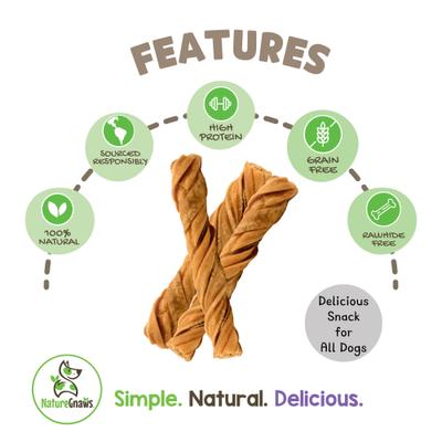 Galletas masticables naturales para perros con tripas de res de 4 a 5 pulgadas, 20 unidades