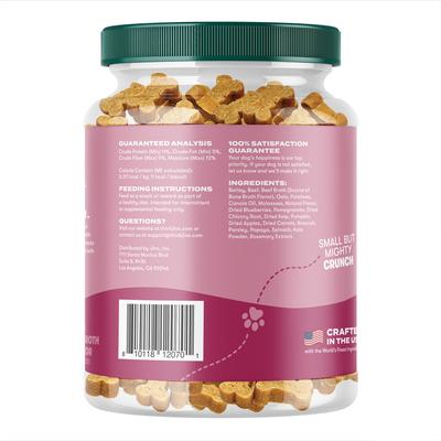 Beef Bone Broth Mini Biscuits Crunchy Dog Treats, 32-oz bag