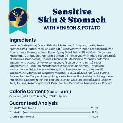 Sensitive Stomach Gut Health Wild Venison & Potato Grain-Free Dry Dog Food, 22-lb bag