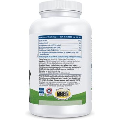 Suplemento de cápsulas blandas Omega-3 para perros, 180 unidades