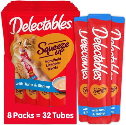 Delectables Squeeze Up Chicken & Veggie Lickable Cat Treats, 0.5-oz tube, 32 count