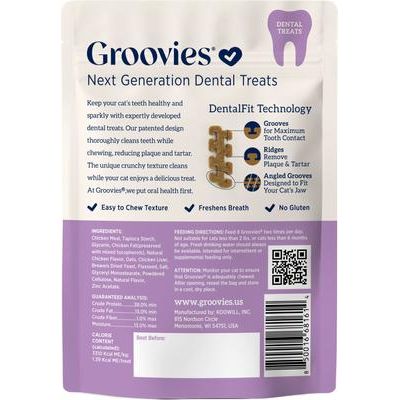 Masticables dentales para gatos con sabor a pollo, bolsa de 7.05 oz