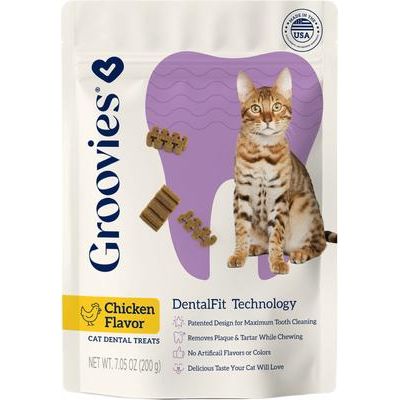 Masticables dentales para gatos con sabor a salmón, bolsa de 50 g
