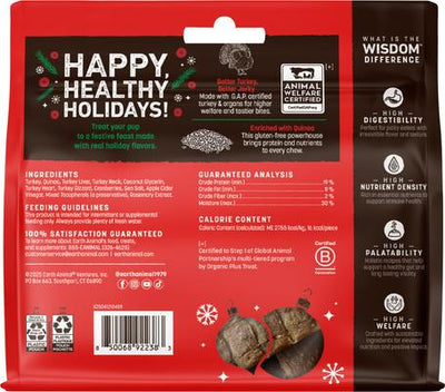 Wisdom Seasonal Holiday Feast Recipe Air-Dried Jerky Strips Dog Treats, 4-oz bag