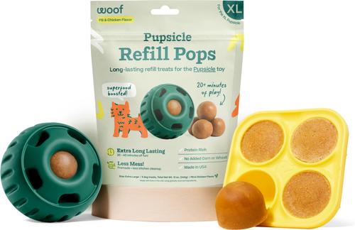 Starter Pack Chicken & Peanut Butter Flavored Treats, Silicone Mold & Pupsicle Dog Toy, Small