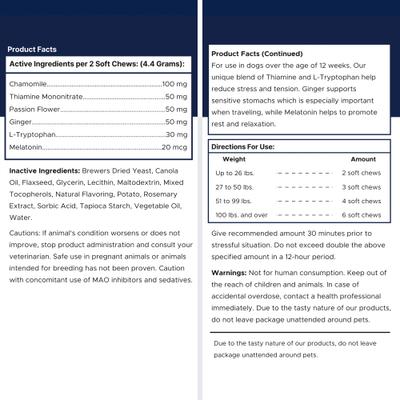 Combo Pack Anxiety Chicken Soft Chews Calming Supplement for Dogs, 120 count
