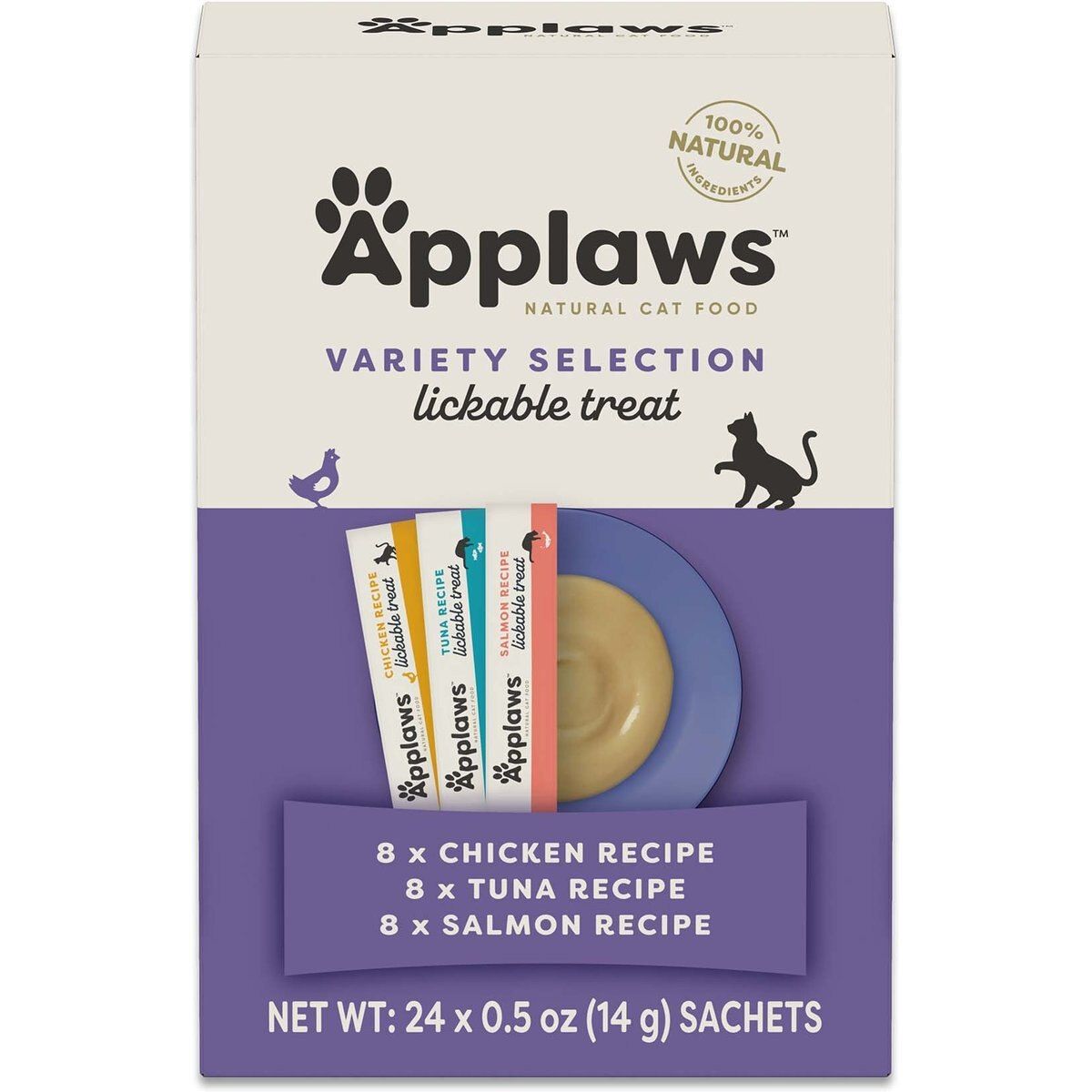 Treats para Lamer, Grain Free Variety Selection Ingredientes Limitados Lickable. 14 g, caja de 24. - Applaws