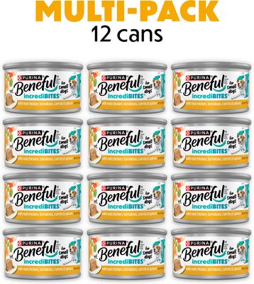 IncrediBites Pate with Real Chicken Recipe Small Breed Wet Dog Food, 3-oz can, case of 12