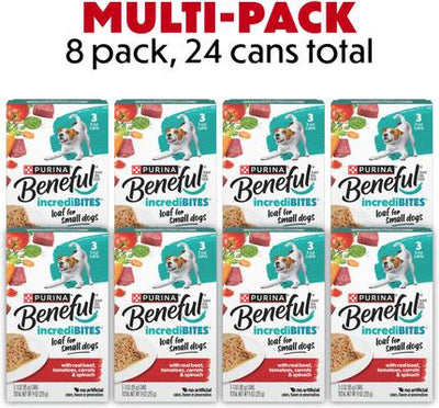Incredibites with Real Beef Recipe Pate Small Breed Wet Dog Food, 3-oz can, case of 24