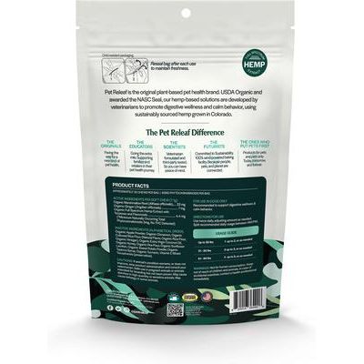 Edibites Digestive Releaf - Masticable orgánico con sabor a batata, extracto de cáñamo de espectro completo, suplemento digestivo para perros pequeños, 30 unidades