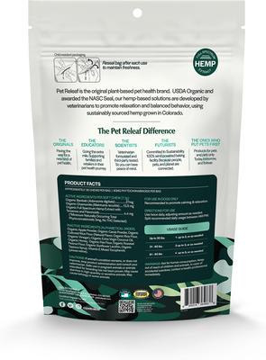 Edibites Stress Releaf Organic Peanut Butter & Carob Flavored Chew Full Spectrum Hemp Extract Calming Health Supplement for Small Dogs, 30 count