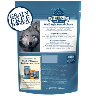 Premios para perros Wild Bones Grain-Free Medium Dental de Wilderness, bolsa de 27 oz (cantidad variable)