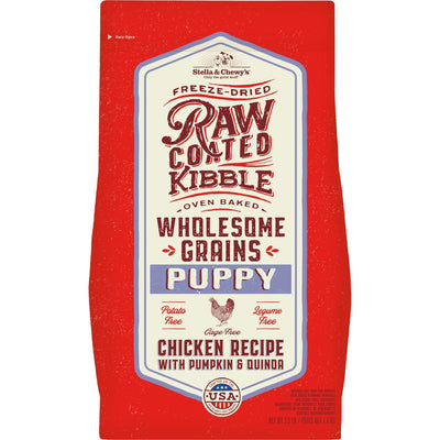 Stella & Chewy's Raw Coated Wholesome Grains para Cachorros, Pollo + Calabaza + Quinoa, 1.59 kg