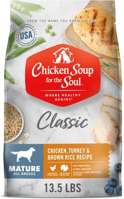 Mature & Senior Chicken, Turkey & Brown Rice Recipe Dry Dog Food, 28-lb bag