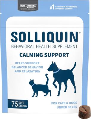 Solliquin Soft Chew Calming Behavioral Health Supplement for Large Dogs, 75 count