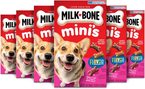 Mini's Flavor Snacks Beef, Chicken & Bacon Flavored Biscuit Dog Treats, 36-oz tub