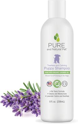 Champú natural calmante y sin lágrimas para perros, botella de 8 fl oz