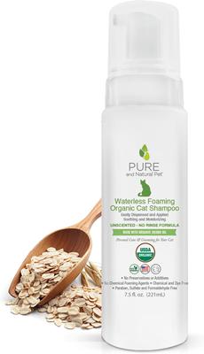 Waterless Foaming Organic Cat Shampoo, Unscented, 7.5-fl oz bottle