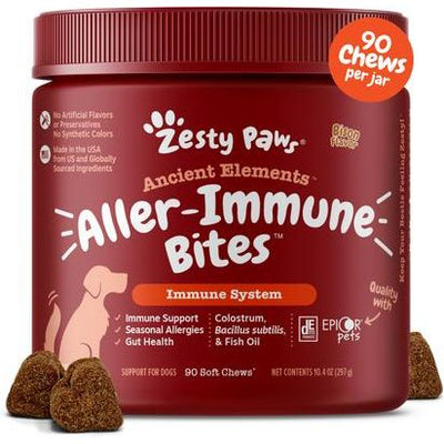 Ancient Elements Aller Immune, sabor Bisonte, Alergia y Sistema Inmune, Perros. 90 chews.