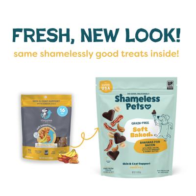 Golosinas horneadas suaves para perros con tocino, plátano y mantequilla de maní, bolsa de 1 lb