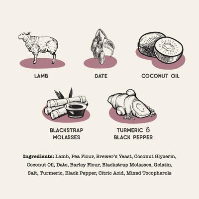 Palitos masticables naturales de cordero y dátiles Superfood Fresh para todas las etapas, bolsa de 10 oz