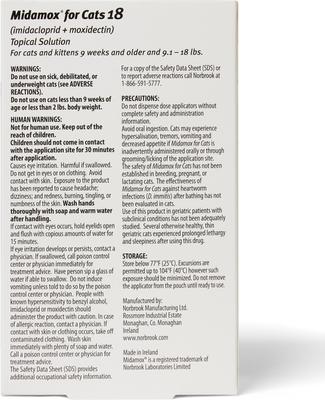 Topical Solution for Cats, 9.1-18 lbs, (Purple Box), 6 Doses (6-mos. supply)