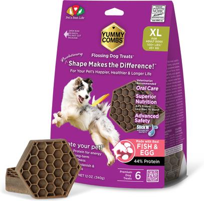 Fish & Egg Small Dental Dog Treats, 12-oz bag, 21 count