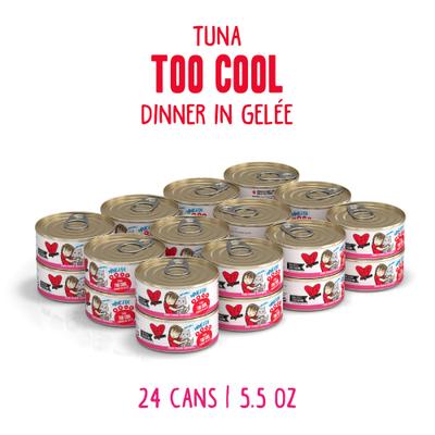 Comida enlatada para gatos Tuna Too Cool Dinner in Gelee, 5.5 oz, caja de 24