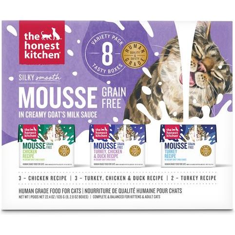Turkey, Chicken & Duck Mousse in Goat's Milk Grain-Free Pate Wet Cat Food, 2.8-oz box, case of 12
