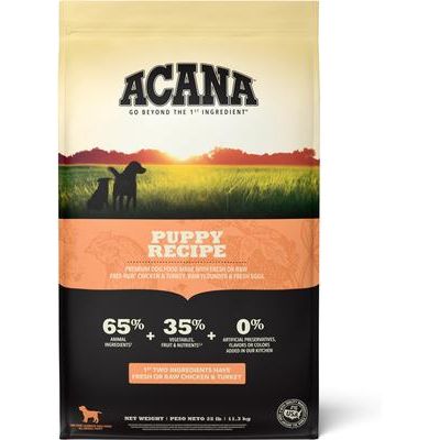 ACANA, Puppy Recipe sin cereales, pollo + pavo + huevos, alimento seco para cachorros, 2.04 / 5.9 / 11.34 kg