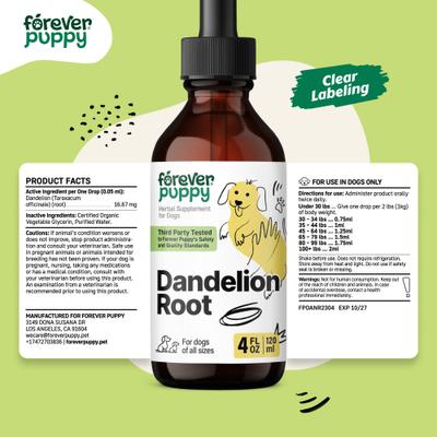 Dandelion Root Drops Liver Supplement for Dogs, 4-fl oz bottle