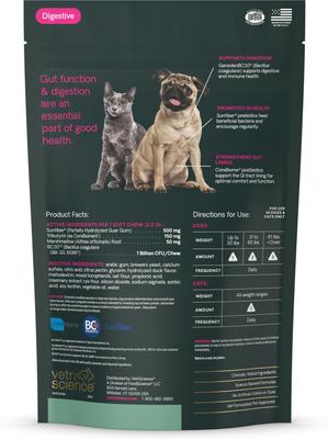 Veterinary Strength Healthy Gut & Digestion Duck Flavored Soft Chew Digestive Supplement for Dogs & Cats, 60 count