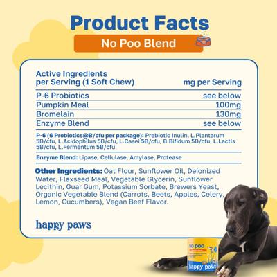No Poo Soft Chews Supplement for Dogs, 100 count