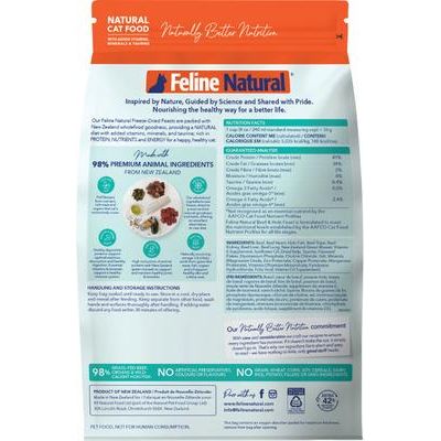 Alimento liofilizado para gatos New Zealand Beef & Hoki Feast sin cereales, bolsa de 325 g