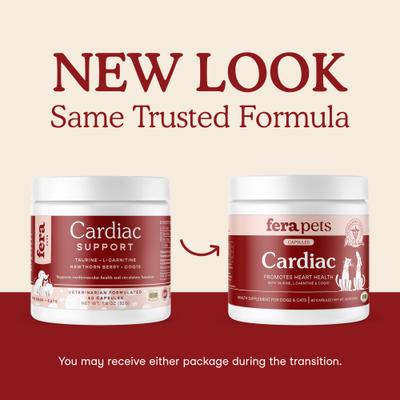 Suplemento de apoyo cardíaco con sabor a salmón para perros y gatos, 120 cápsulas