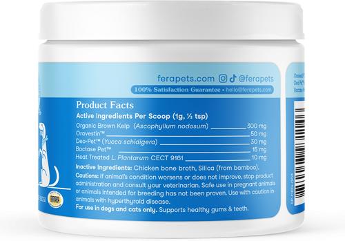 Dental Support Powder Supplement for Dogs & Cats, 2.1-oz jar